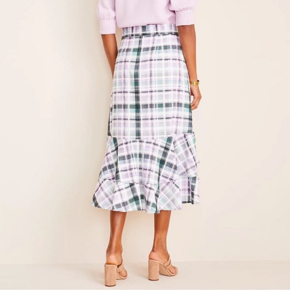 Ann Taylor plaid cotton set ruffle skirt and top medium and sz 6 - Picture 3 of 12